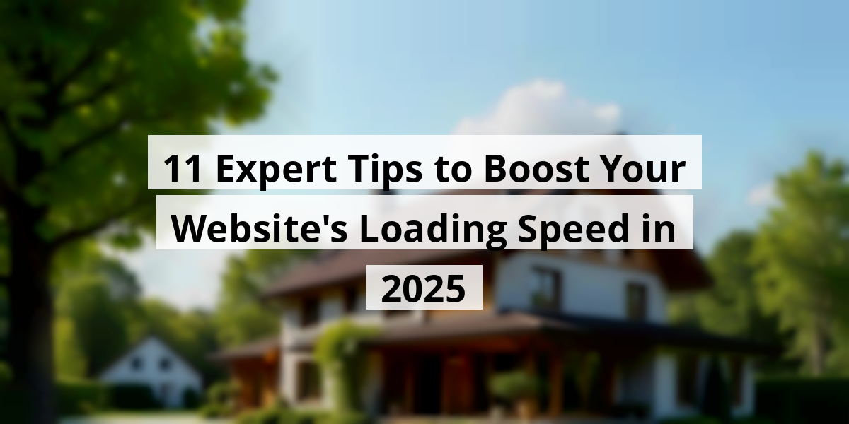 11 Expert Tips to Boost Your Website's Loading Speed in 2025