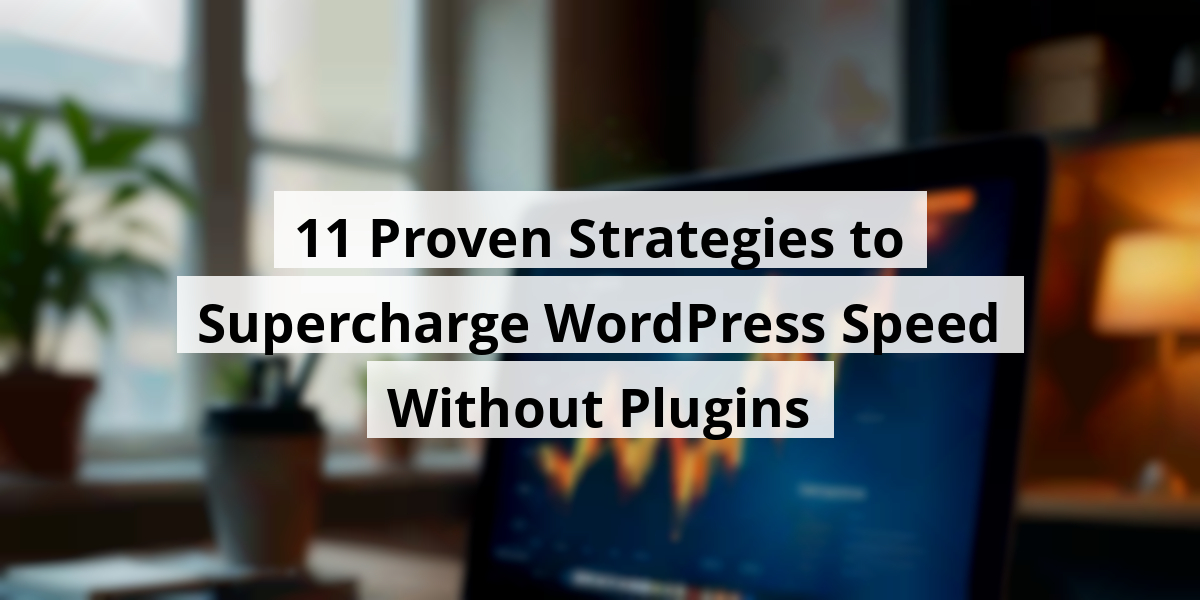 11 Proven Strategies to Supercharge WordPress Speed Without Plugins