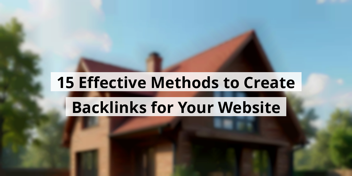 15 Effective Methods to Create Backlinks for Your Website