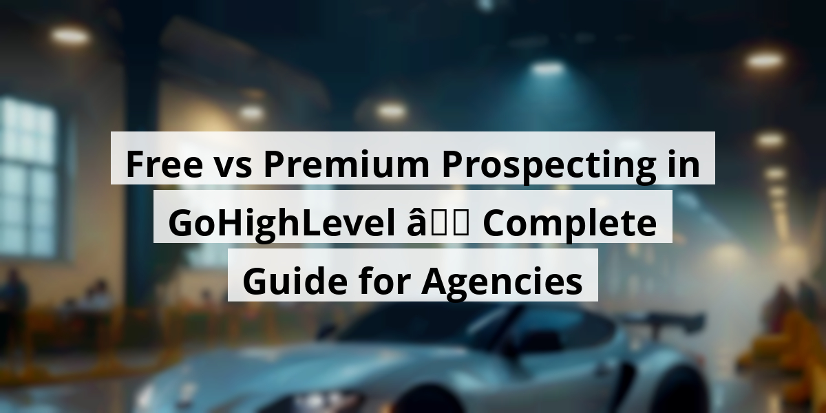 Free vs Premium Prospecting in GoHighLevel â Complete Guide for Agencies