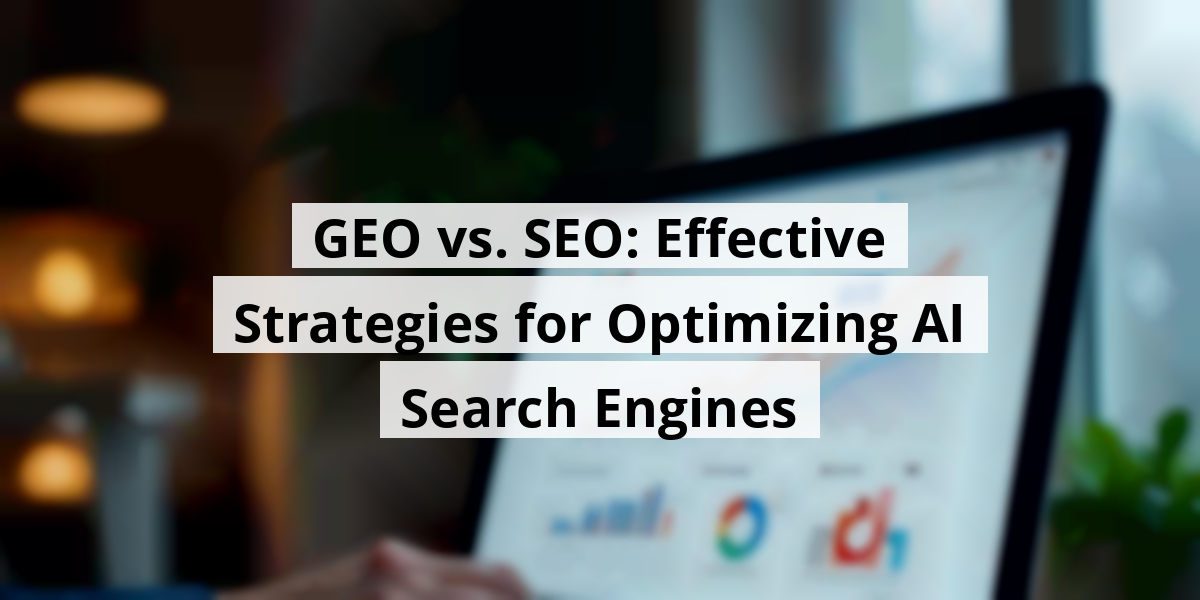 GEO vs. SEO: Effective Strategies for Optimizing AI Search Engines