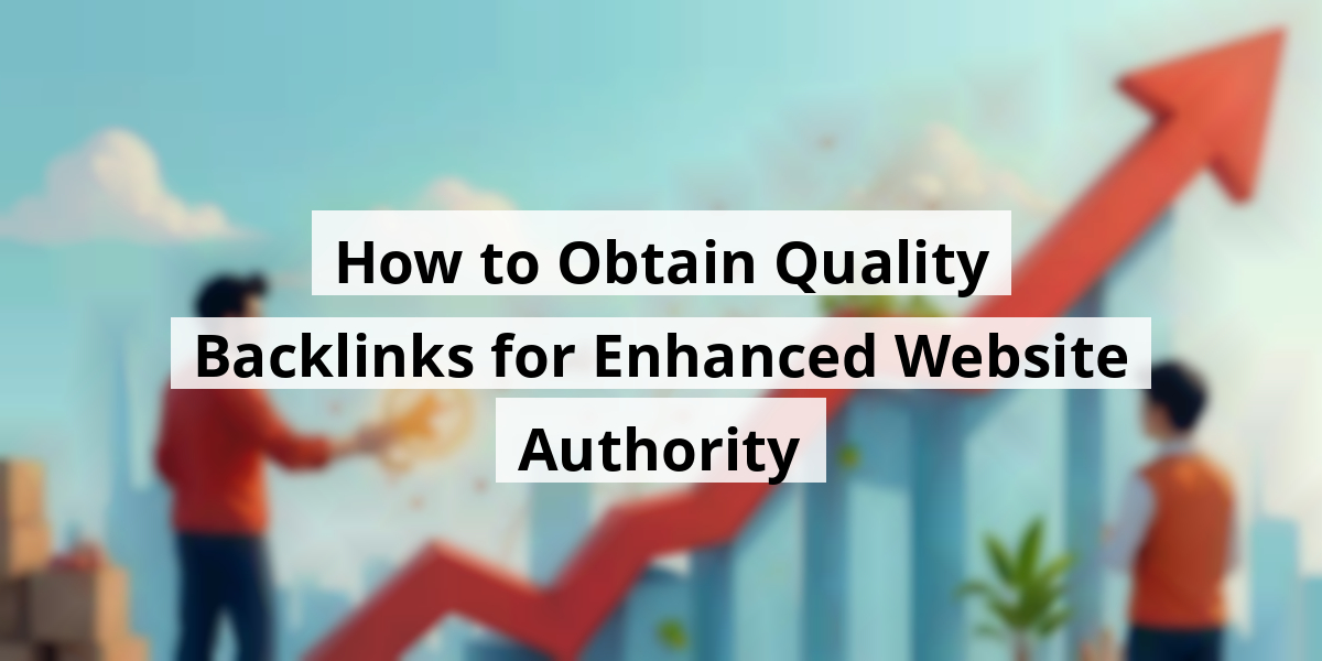 How to Obtain Quality Backlinks for Enhanced Website Authority