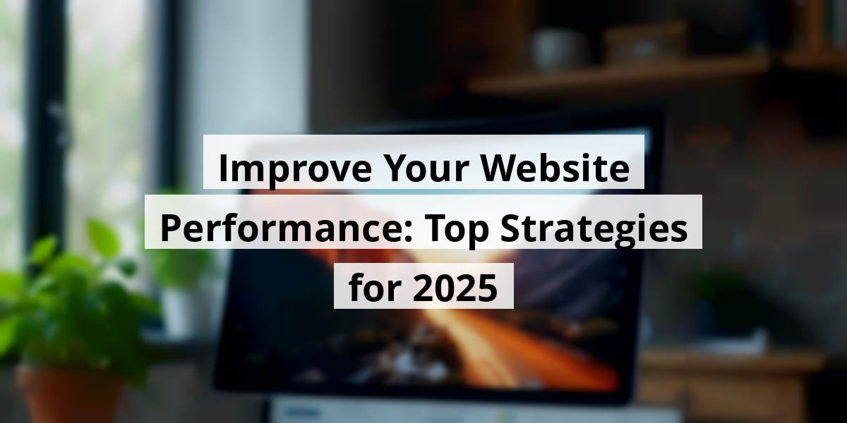 Improve Your Website Performance: Top Strategies for 2025