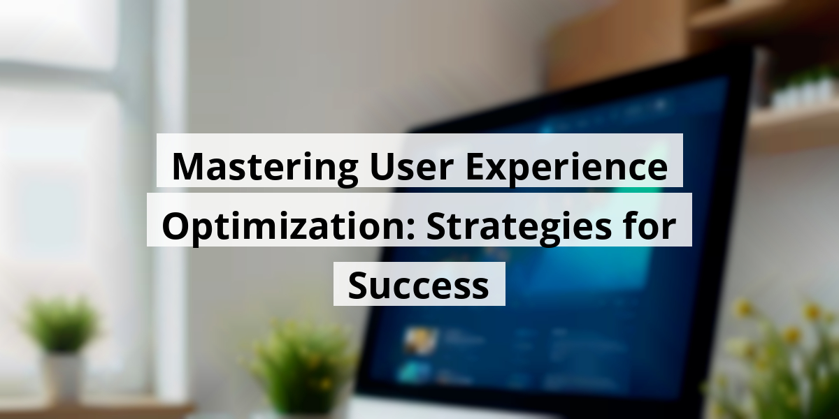 Mastering User Experience Optimization: Strategies for Success