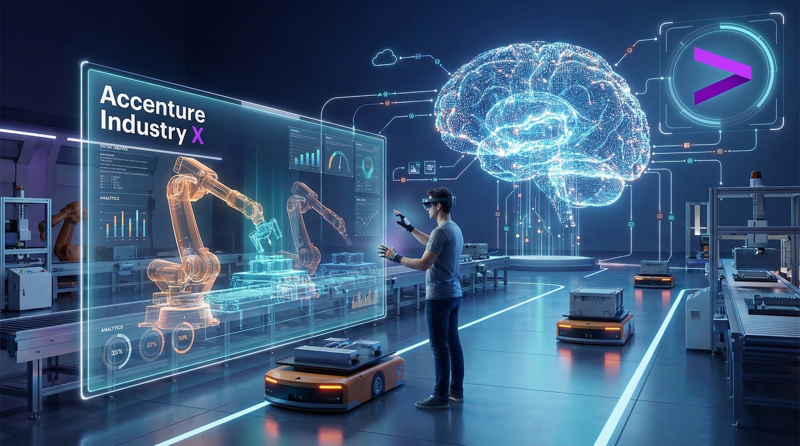 Shows Accenture&rsquo;s Industry X offering in context, reinforcing the enterprise-scale positioning and helping buyers quickly recognize and validate this major option.