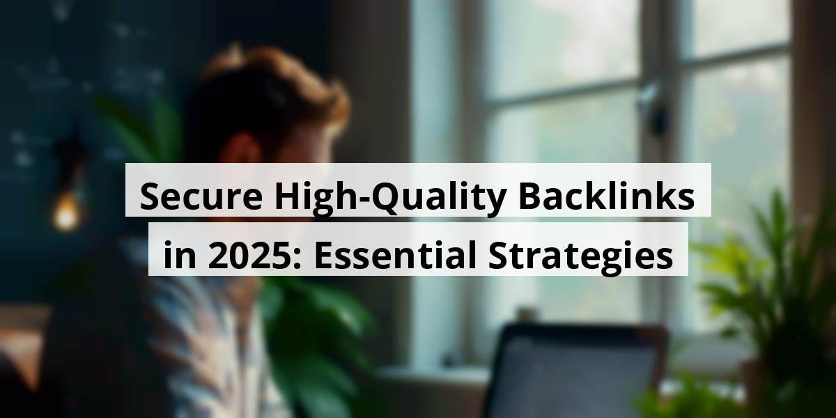 Secure High-Quality Backlinks in 2025: Essential Strategies