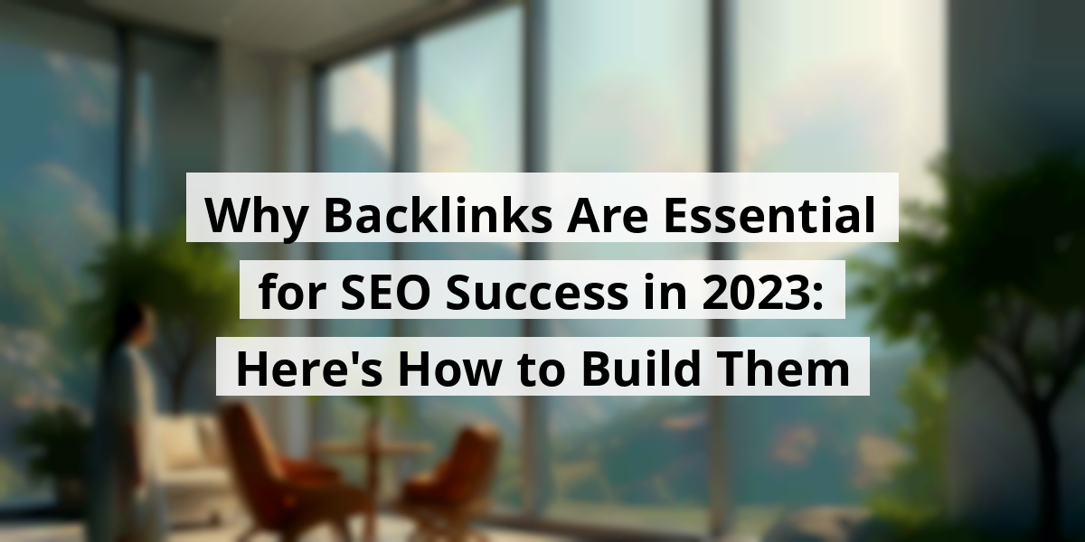 Why Backlinks Are Essential for SEO Success in 2023: Here's How to Build Them
