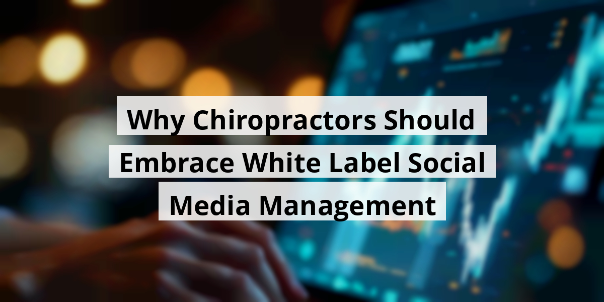 Why Chiropractors Should Embrace White Label Social Media Management