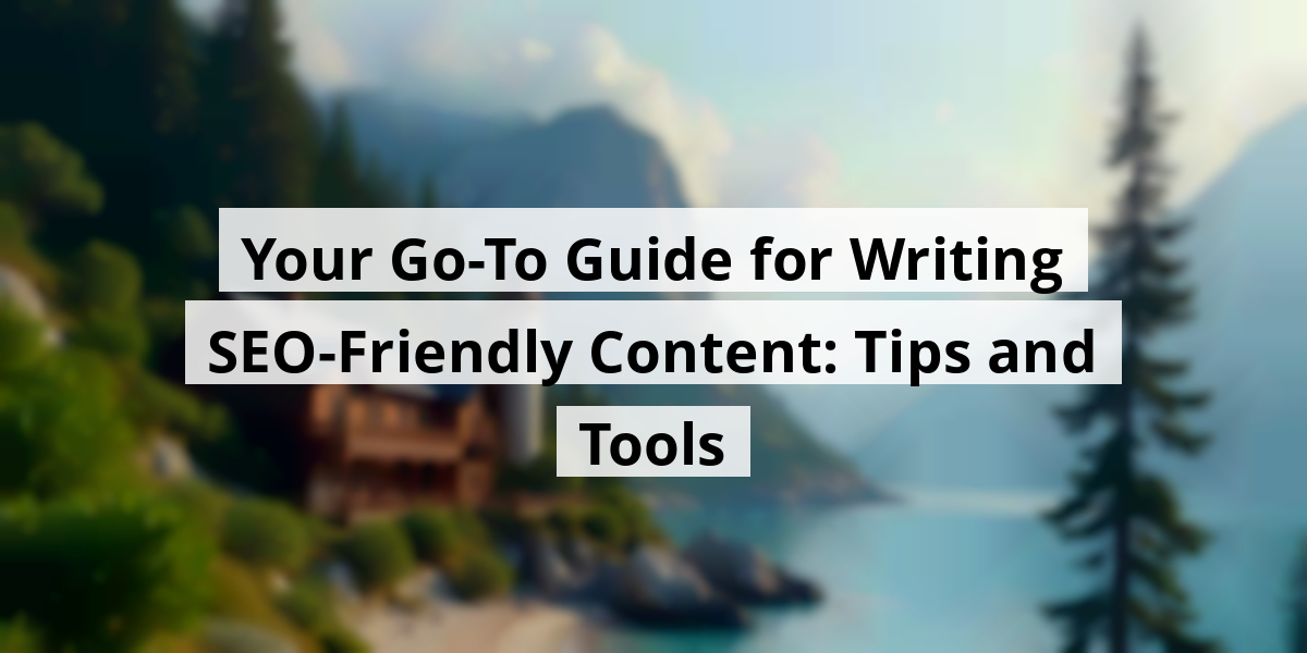Your Go-To Guide for Writing SEO-Friendly Content: Tips and Tools